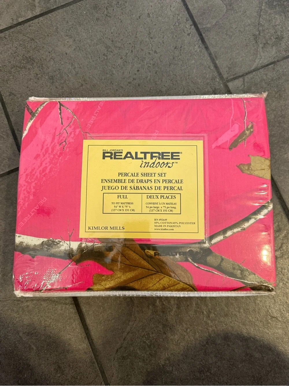 Realtree Pink Camo Percale Sheet Set size Full